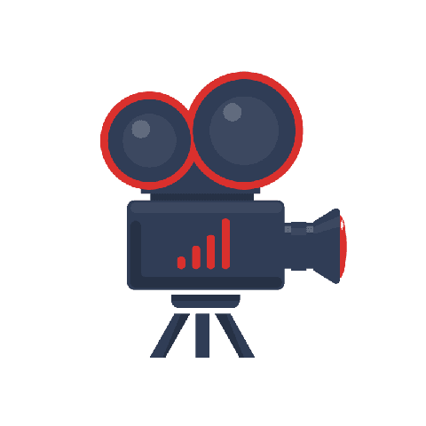 Desenho de uma filmadora de cinema e televisão