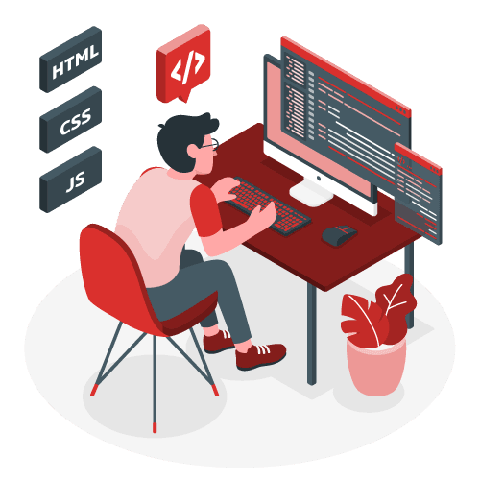 Desenho de Programador trabalhando